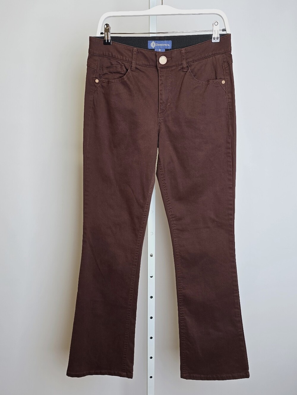 Democracy Absolution Itty Bitty Boot Brown Bootcut Woven Pants Size 8